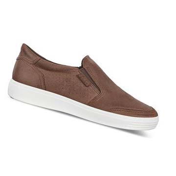 Men's Ecco Soft 7 Slip-on Casual Shoes Brown | SG 481MQZ